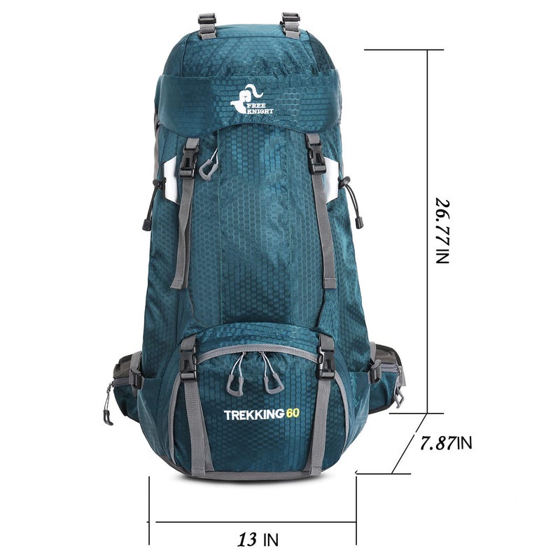 Bseash 60L Waterproof Hiking Camping Backpack with Rain Cover  Large Outdoor Sport Travel Daypack Rucksack for Climbing - Image 2